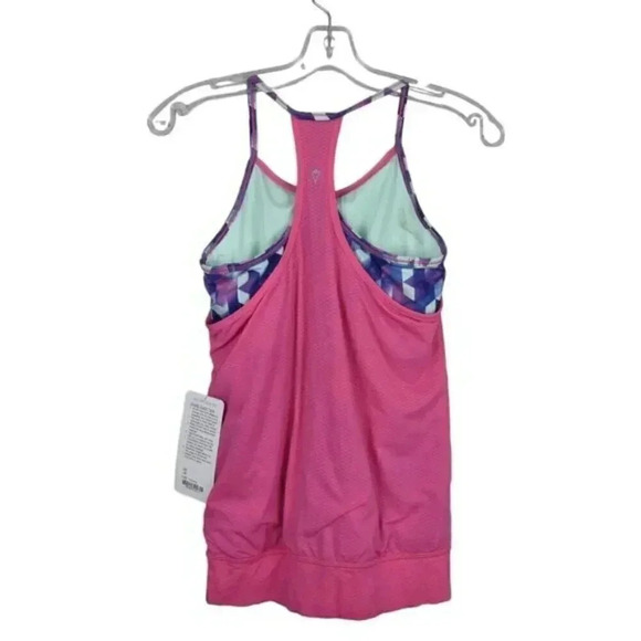 NWT Lululemon Ivivva Double Dutch Tank Top Pink Blue Athletic  Size 14 - Picture 6 of 10